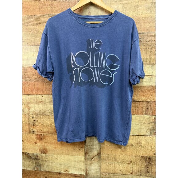 The Rolling Stones Blue Graphic T-Shirt L 100% Cotton - Picture 1 of 6